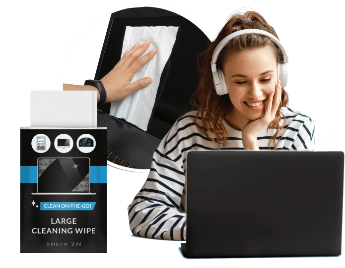 iCloth Large Lens and Screen Cleaner Pro-Grade Individually Wrapped Wet Wipes, 1 Wipe Cleans a LCD Monitor, Laptop, or Flat Screen HDTV