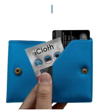 A stylish branded wallet with iCloth, the perfect gift for guests. Elevate your service and leave a lasting impression.