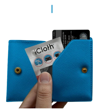A stylish branded wallet with iCloth, the perfect gift for guests. Elevate your service and leave a lasting impression.