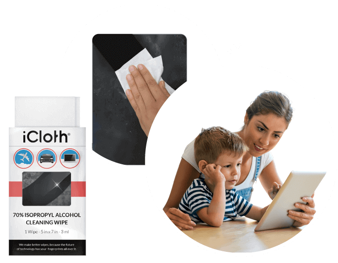  iCloth 70% Isopropyl Alcohol Cleaning Wipes – For Personal Devices & Surfaces – Screen Cleaner For All Kinds of Electronics – Streak-Free Formula & Lint-Free Cloth – Box of 50