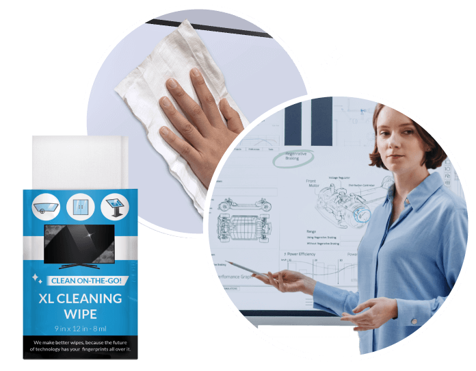  iCloth Extra Large Monitor and TV Screen Cleaner Pro-Grade Individually Wrapped Wet Wipes, 1 Wipe Cleans Several Flat Screen TV's and Monitors