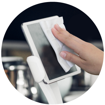 iCloth Wipes ensuring guest-facing technology stays responsive and clean – the ultimate touch solution!