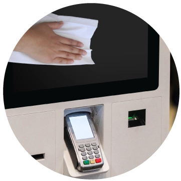 iCloth Wipes ensuring guest-facing technology stays responsive and clean – the ultimate touch solution!