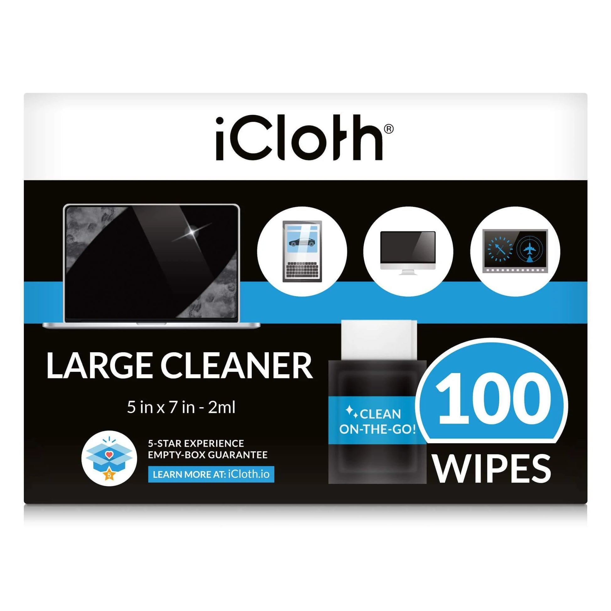 iCloth Large Lens and Screen - 100 Wipes
