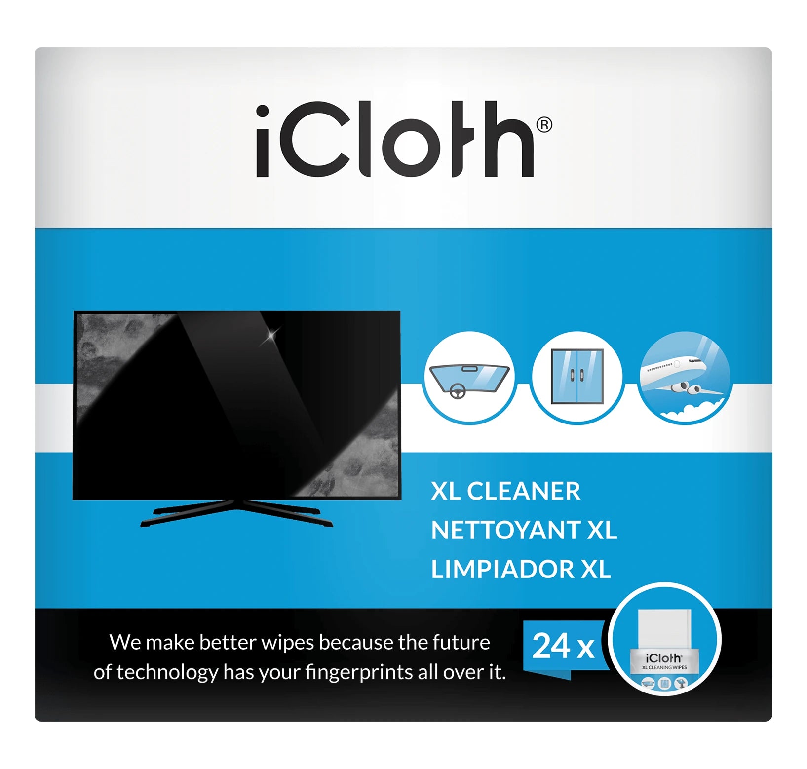 iCloth Extra Large Monitor - 24X wipes